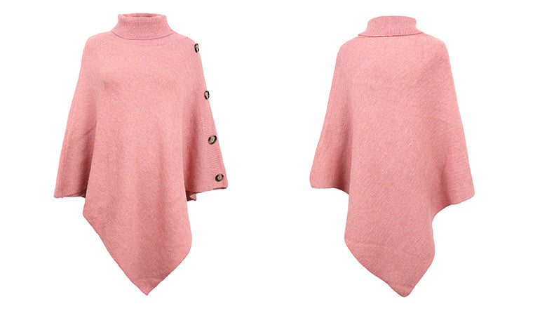 Autumn Winter Button Sweater Oversized Turtleneck Jumper Knitwear Holiday Vintage Cape Batwing Sleeve Poncho Pullover The Clothing Company Sydney