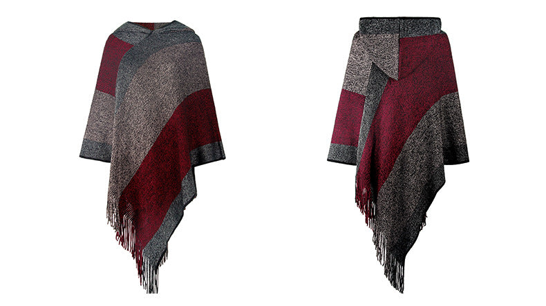 Autumn Winter Sweaters Poncho Knitting Capes Cloak Sweater V-Neck Irregular Hem Tassels Coat Knitted Pullover The Clothing Company Sydney