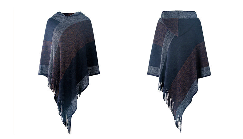 Autumn Winter Sweaters Poncho Knitting Capes Cloak Sweater V-Neck Irregular Hem Tassels Coat Knitted Pullover The Clothing Company Sydney