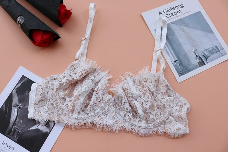2 Piece Underwear Embroidery Bra Eyelash lace Bralette Brassiere Push Up Bras and Panties Lingerie Set The Clothing Company Sydney