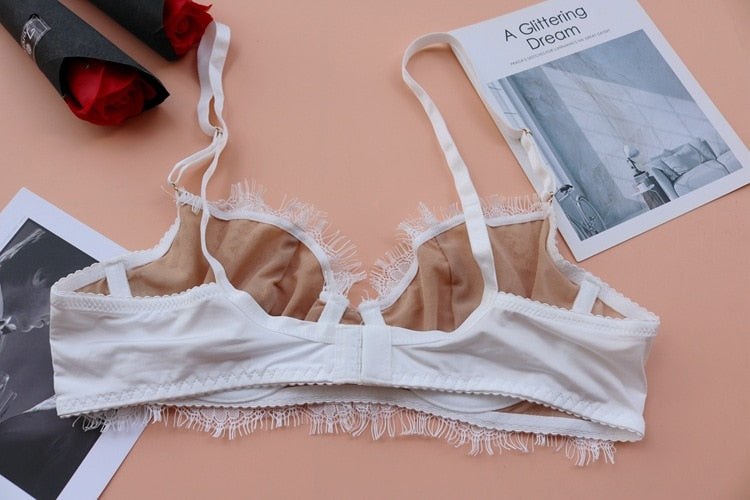 2 Piece Underwear Embroidery Bra Eyelash lace Bralette Brassiere Push Up Bras and Panties Lingerie Set The Clothing Company Sydney