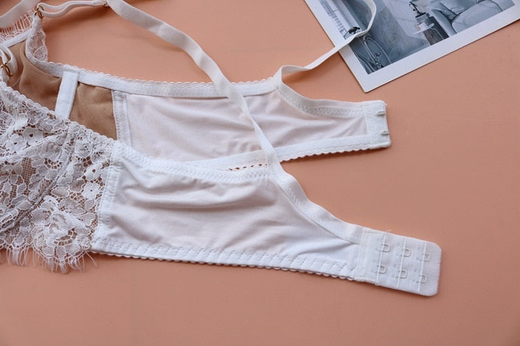 2 Piece Underwear Embroidery Bra Eyelash lace Bralette Brassiere Push Up Bras and Panties Lingerie Set The Clothing Company Sydney