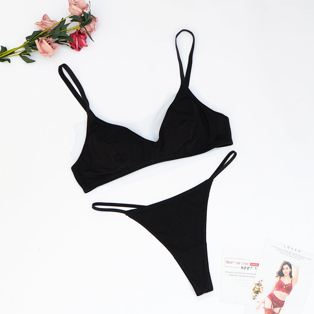 2 Piece Underwear Thong Thin Strap G-strings Sports Bra Set The Clothing Company Sydney