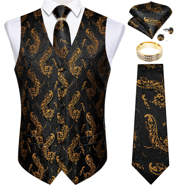 Mens Suit Vest Waistcoat Formal Wedding Groom Sleeveless Vest Hanky Necktie Set The Clothing Company Sydney