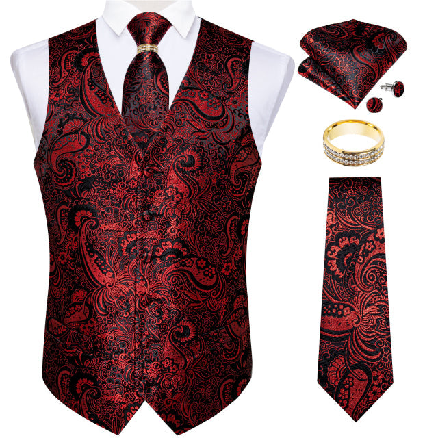 Mens Suit Vest Waistcoat Formal Wedding Groom Sleeveless Vest Hanky Necktie Set The Clothing Company Sydney