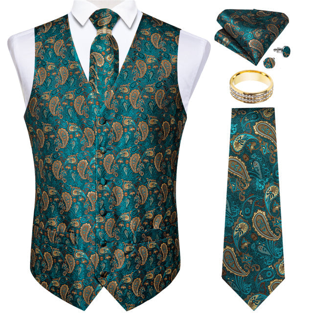 Mens Suit Vest Waistcoat Formal Wedding Groom Sleeveless Vest Hanky Necktie Set The Clothing Company Sydney