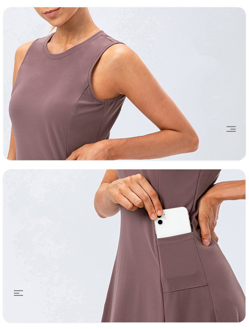 Nylon Mix Quick Dry Yoga Golf Fitness Badminton 2 Piece Set Skirt And Shorts Sportswear Tennis Dress The Clothing Company Sydney