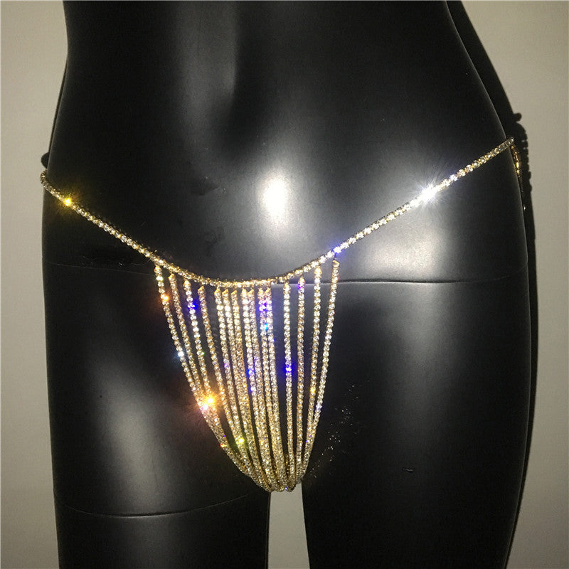 Crystal Body Chain Rhinestone Tassel Thong Belly Party Waist Chain Jewellery Accessories The Clothing Company Sydney