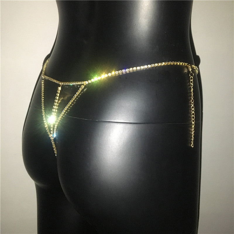 Crystal Body Chain Rhinestone Tassel Thong Belly Party Waist Chain Jewellery Accessories The Clothing Company Sydney