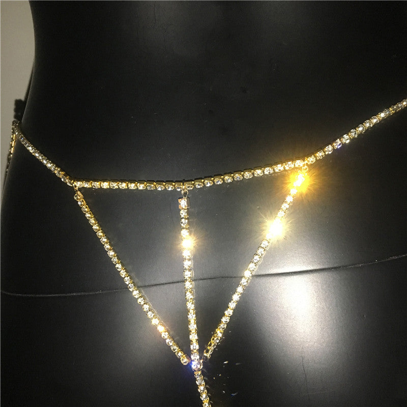 Crystal Body Chain Rhinestone Tassel Thong Belly Party Waist Chain Jewellery Accessories The Clothing Company Sydney