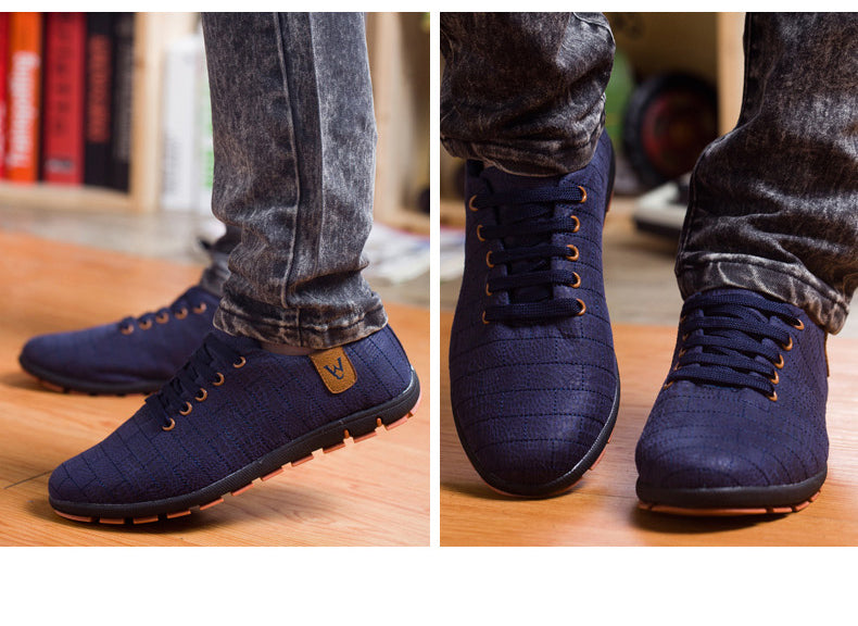 Breathable Mens Casual Low Lace-up Canvas Flat Shoes The Clothing Company Sydney