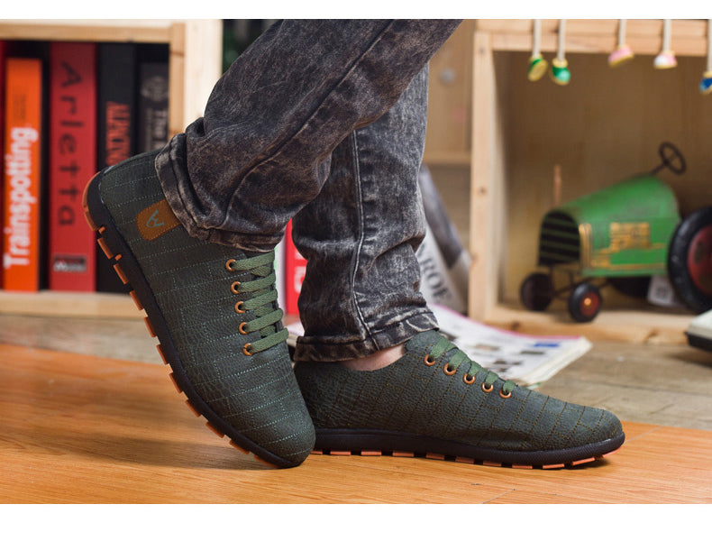 Breathable Mens Casual Low Lace-up Canvas Flat Shoes The Clothing Company Sydney