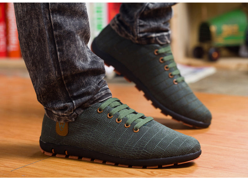 Breathable Mens Casual Low Lace-up Canvas Flat Shoes The Clothing Company Sydney
