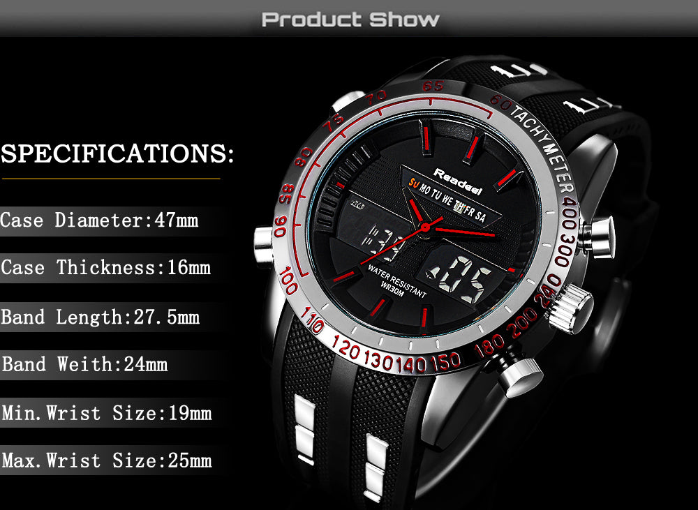 Luxury Mens Sports Waterproof LED Digital Quartz Men Military Wrist Watch The Clothing Company Sydney