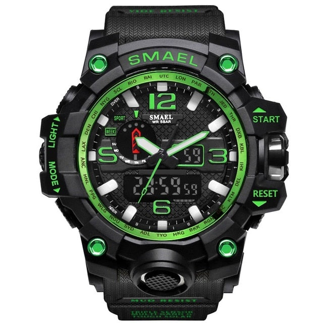 Mens Sports Dual Display Analog Digital LED Electronic Quartz Wristwatches Waterproof Swimming Military Watch The Clothing Company Sydney