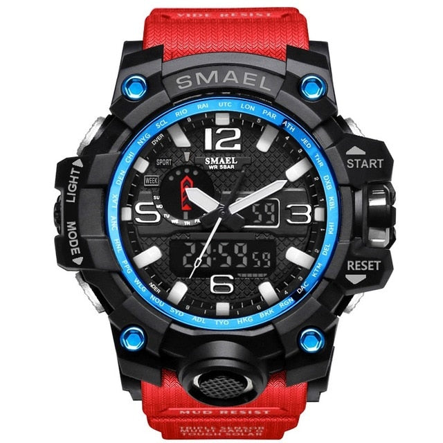 Mens Sports Dual Display Analog Digital LED Electronic Quartz Wristwatches Waterproof Swimming Military Watch The Clothing Company Sydney