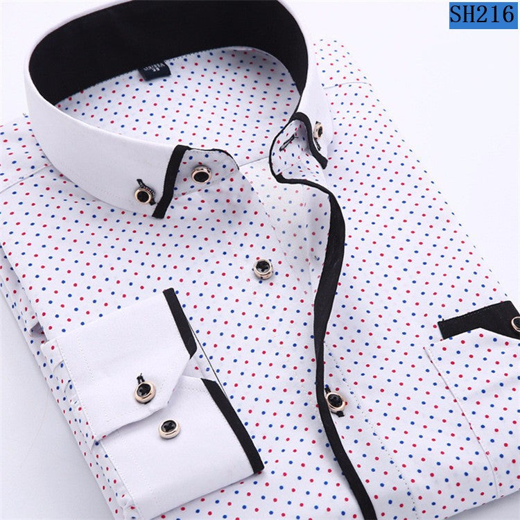 Mens Formal Business Long Sleeved Slim Fit Printed Shirt The Clothing Company Sydney