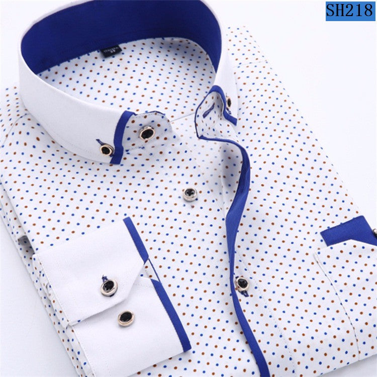 Mens Formal Business Long Sleeved Slim Fit Printed Shirt The Clothing Company Sydney