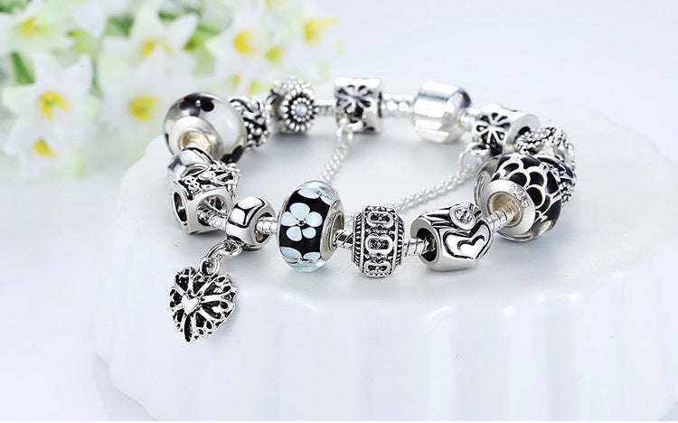 Fashion Jewelry Silver Charms Bracelet & Bangles With Queen Crown Beads Bracelet The Clothing Company Sydney