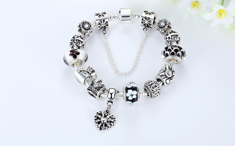 Fashion Jewelry Silver Charms Bracelet & Bangles With Queen Crown Beads Bracelet The Clothing Company Sydney