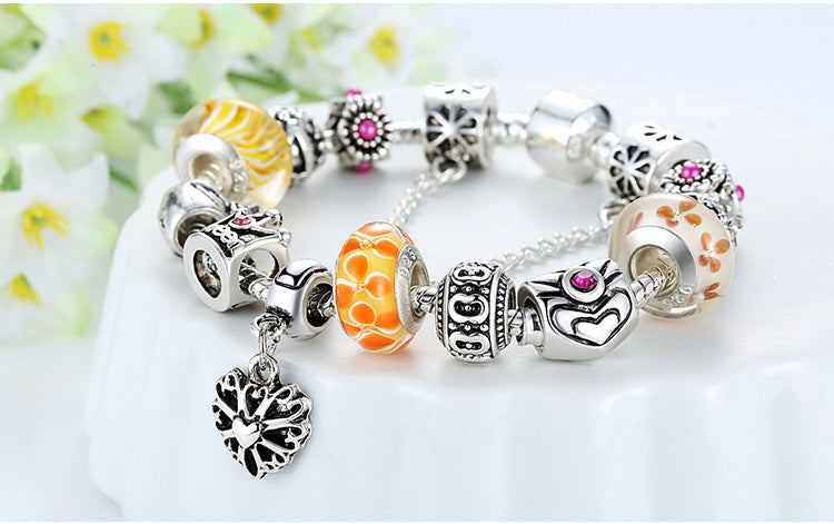 Fashion Jewelry Silver Charms Bracelet & Bangles With Queen Crown Beads Bracelet The Clothing Company Sydney