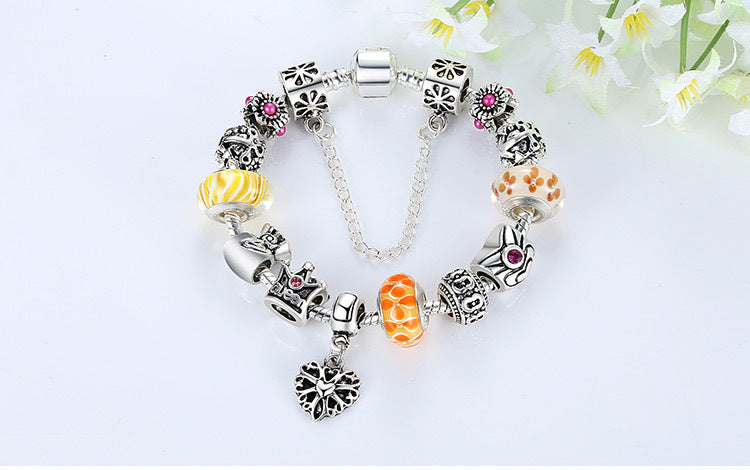 Fashion Jewelry Silver Charms Bracelet & Bangles With Queen Crown Beads Bracelet The Clothing Company Sydney