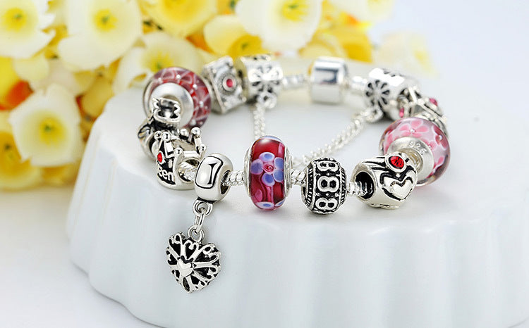 Fashion Jewelry Silver Charms Bracelet & Bangles With Queen Crown Beads Bracelet The Clothing Company Sydney