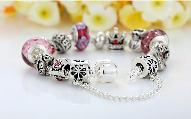 Fashion Jewelry Silver Charms Bracelet & Bangles With Queen Crown Beads Bracelet The Clothing Company Sydney