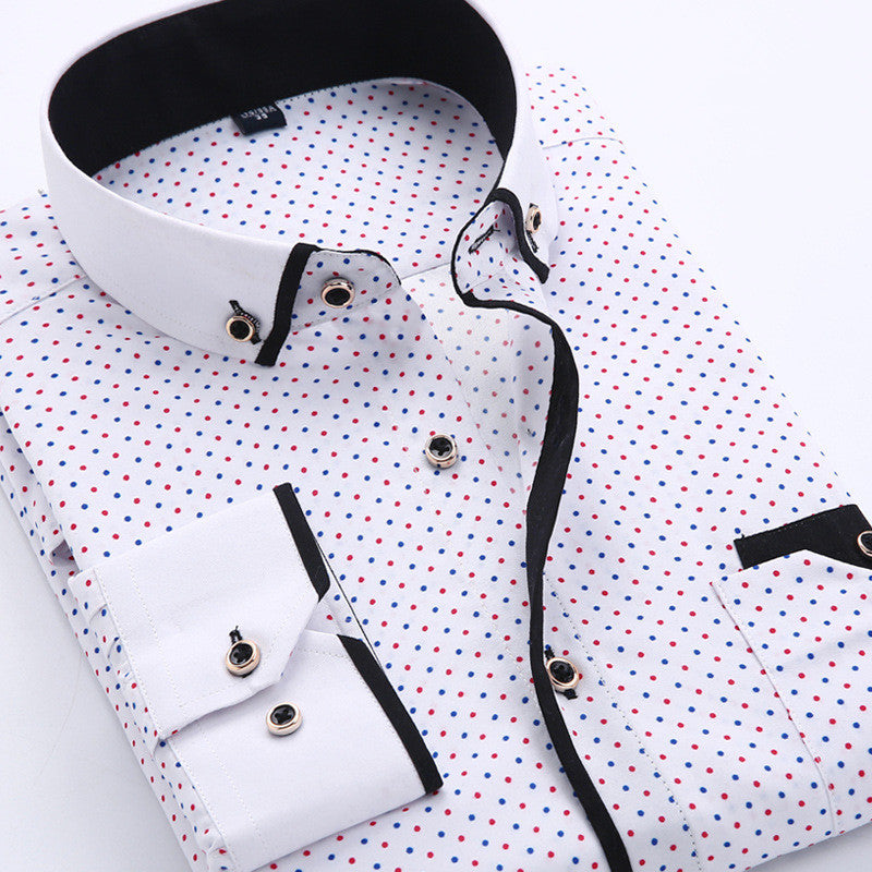 Mens Formal Business Long Sleeved Slim Fit Printed Shirt The Clothing Company Sydney