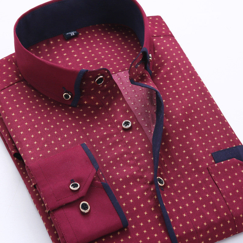 Mens Formal Business Long Sleeved Slim Fit Printed Shirt The Clothing Company Sydney