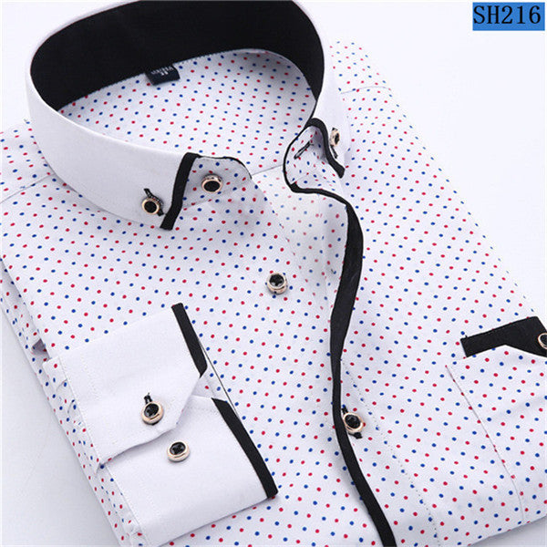 Mens Formal Business Long Sleeved Slim Fit Printed Shirt The Clothing Company Sydney