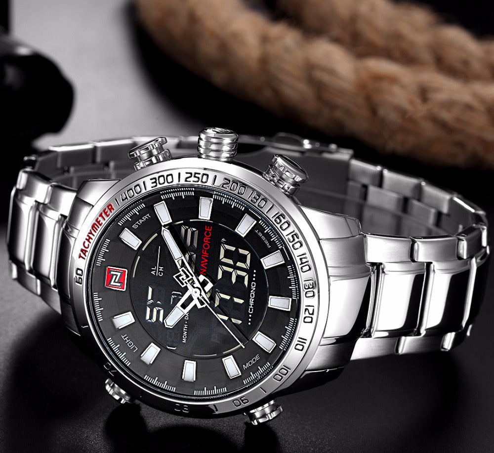 NAVIFORCE Mens Quartz Analog Watch Luxury Fashion Sport Wristwatch Waterproof Stainless Male Watches Clock Relogio Masculino The Clothing Company Sydney