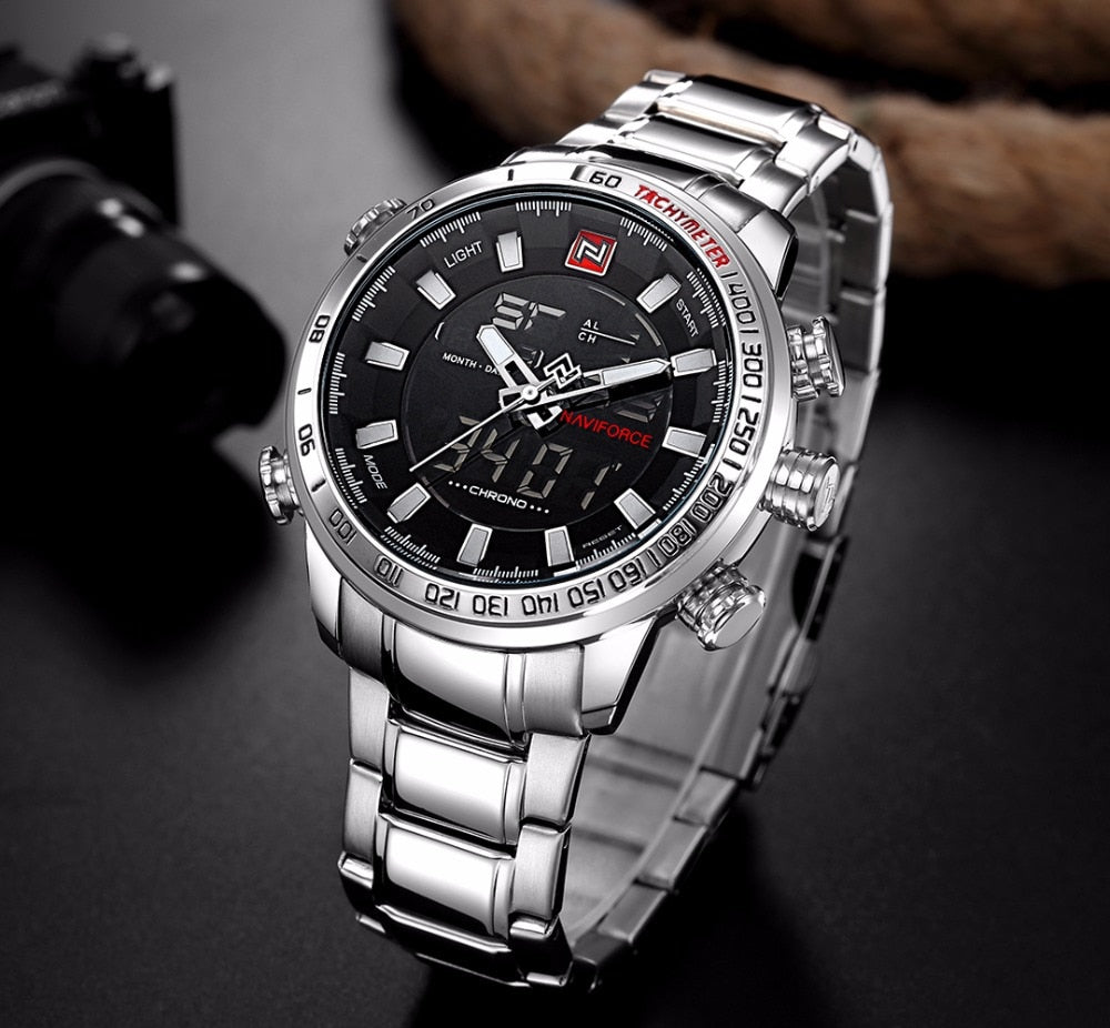NAVIFORCE Mens Quartz Analog Watch Luxury Fashion Sport Wristwatch Waterproof Stainless Male Watches Clock Relogio Masculino The Clothing Company Sydney
