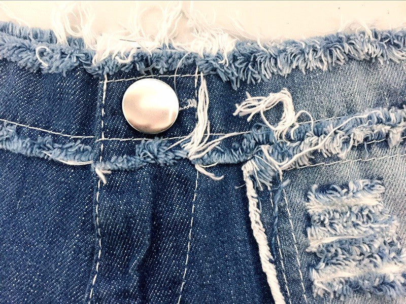 Cotton Lace-up Skinny Super Short Denim Shorts The Clothing Company Sydney