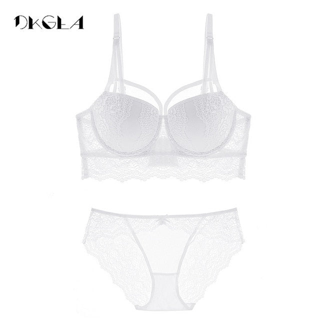 2 Piece Push-up Bra  3/4 Cup  Lace Deep V Brassiere and Panty Lingerie Set The Clothing Company Sydney