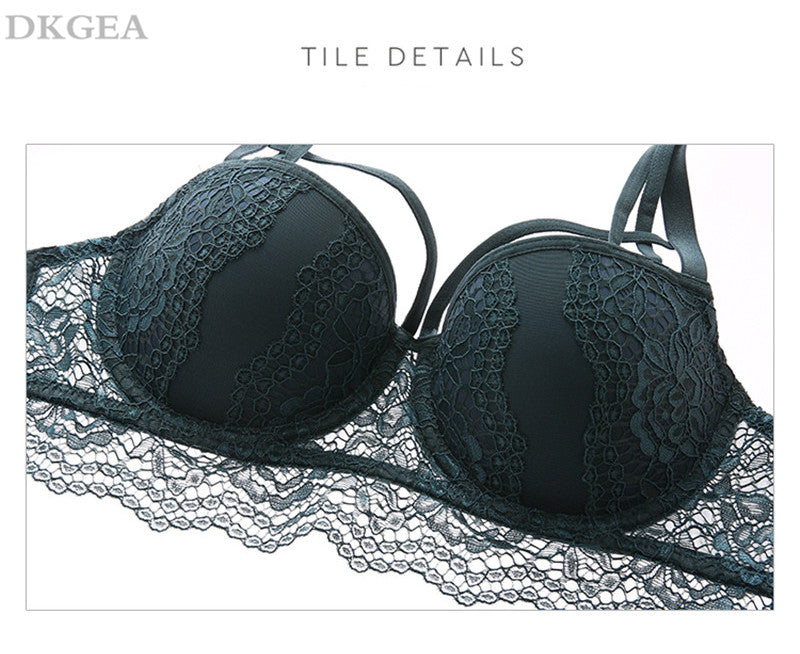 2 Piece Push-up Bra  3/4 Cup  Lace Deep V Brassiere and Panty Lingerie Set The Clothing Company Sydney