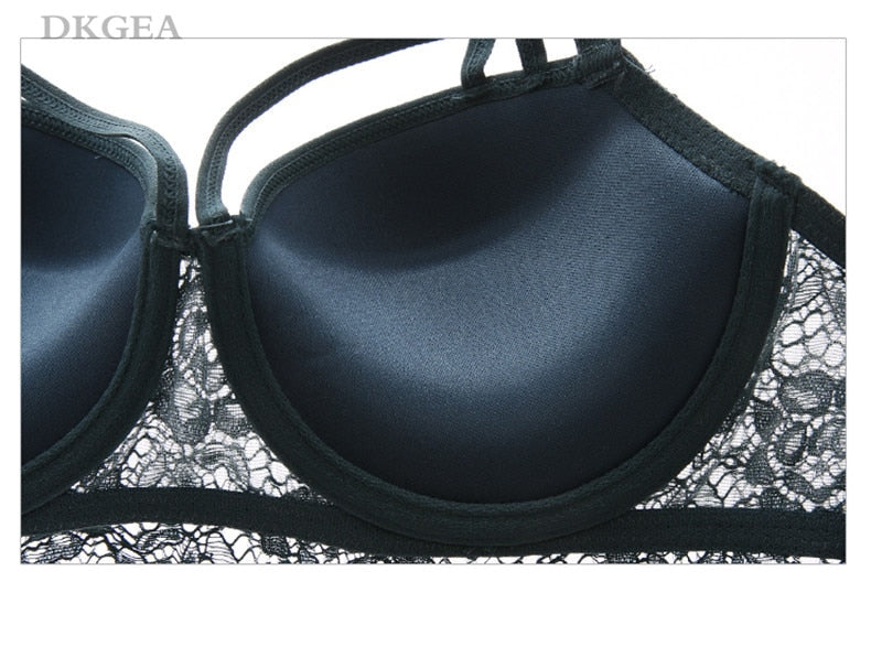 2 Piece Push-up Bra  3/4 Cup  Lace Deep V Brassiere and Panty Lingerie Set The Clothing Company Sydney