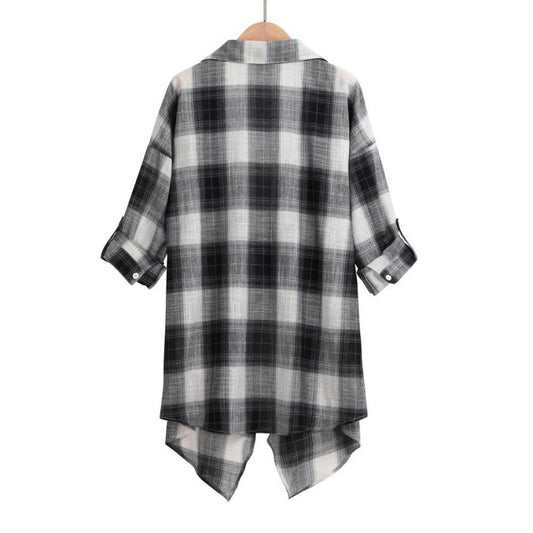 Autumn Irregular Lattice Print Ladies  Outerwear Cardigan Jacket The Clothing Company Sydney