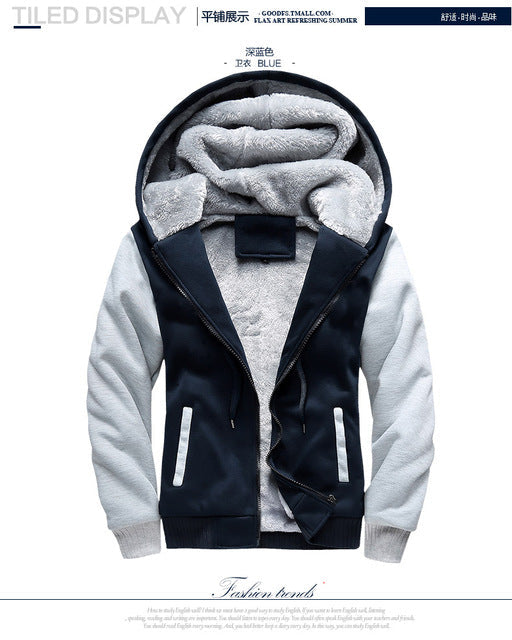 Winter Thick Warm Hooded Bomber Fleece Zipper Jacket Coat The Clothing Company Sydney