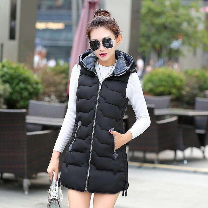 Autumn Winter Hooded Long Vest PufferJacket The Clothing Company Sydney