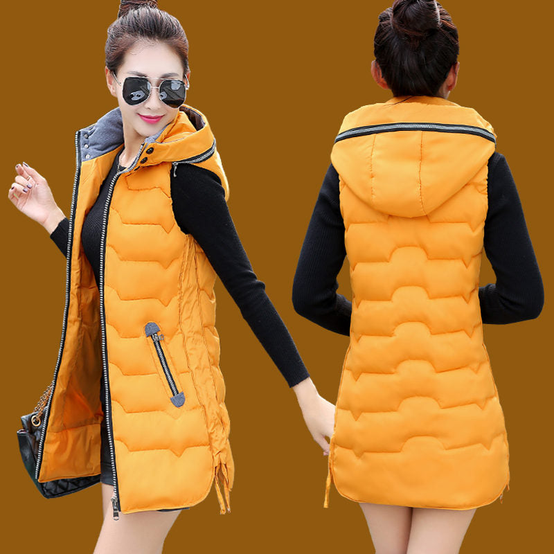 Autumn Winter Hooded Long Vest PufferJacket The Clothing Company Sydney