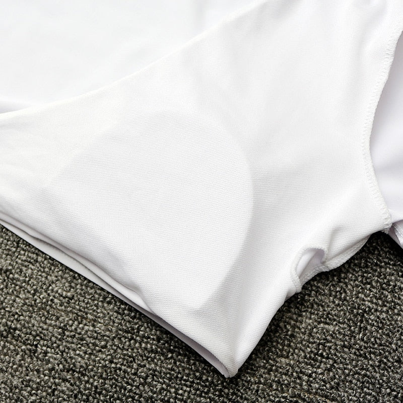 2 Piece V Neck Short Sleeve Front Knotted Tie Thong Bikini Swimsuit The Clothing Company Sydney