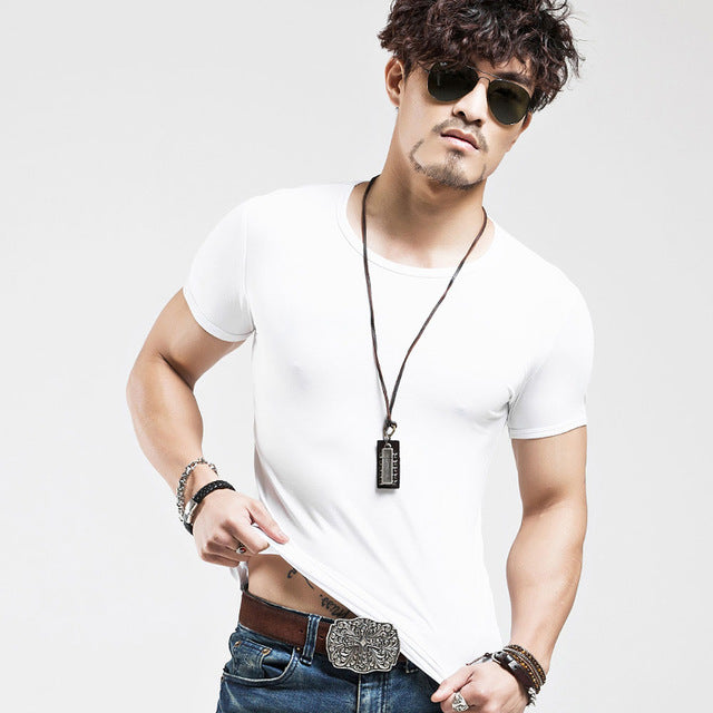 Elastic V neck Casual Mens T Shirt in 20 Colours The Clothing Company Sydney