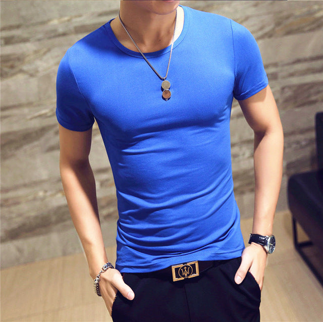 Elastic V neck Casual Mens T Shirt in 20 Colours The Clothing Company Sydney