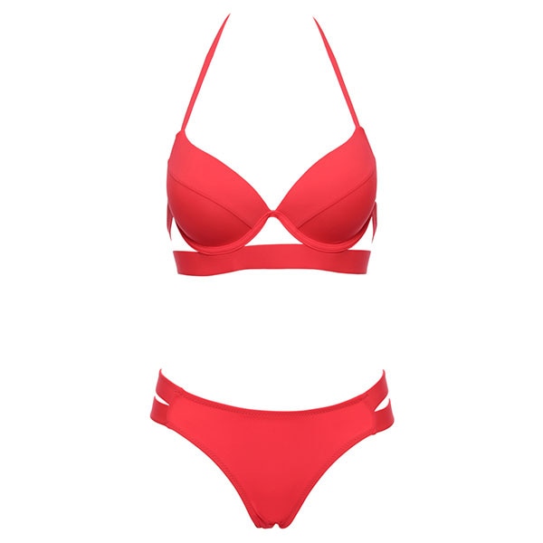 2 Piece Halter Neck Low Waist Split Band Bikini Swimsuit Swimwear The Clothing Company Sydney
