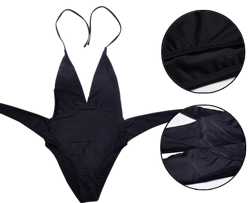 Deep V Neck Backless 1 Piece Swimsuit Swimwear The Clothing Company Sydney