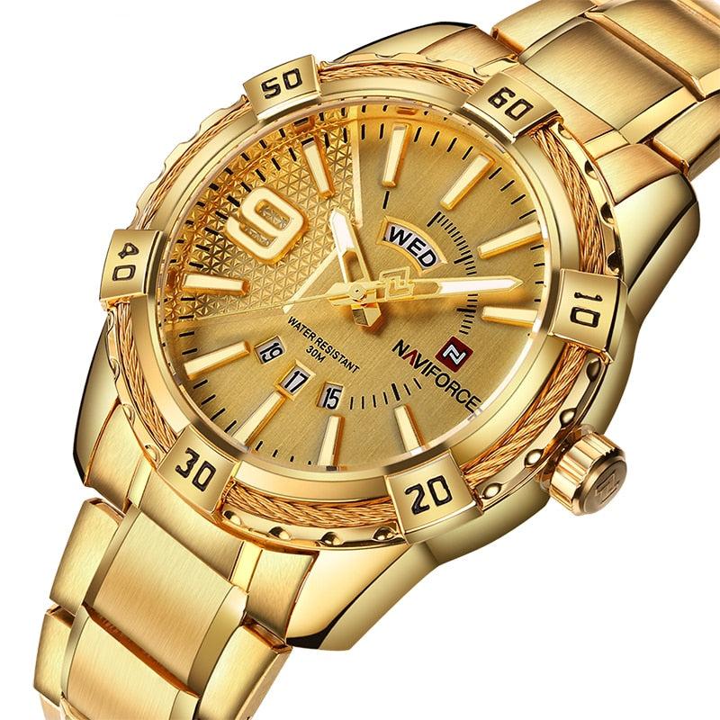 Luxury Brand  Men's Gold Watches Men's Waterproof Stainless Steel Quartz Watch The Clothing Company Sydney