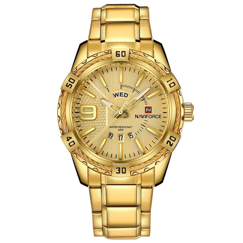 Luxury Brand  Men's Gold Watches Men's Waterproof Stainless Steel Quartz Watch The Clothing Company Sydney