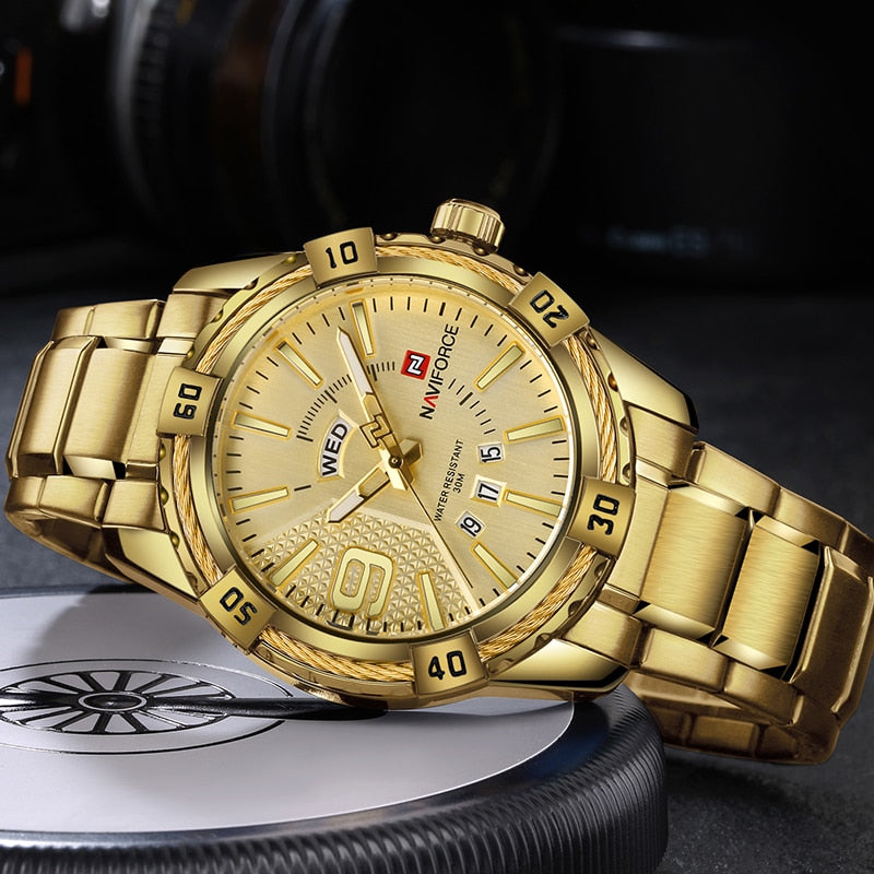 Luxury Brand  Men's Gold Watches Men's Waterproof Stainless Steel Quartz Watch The Clothing Company Sydney