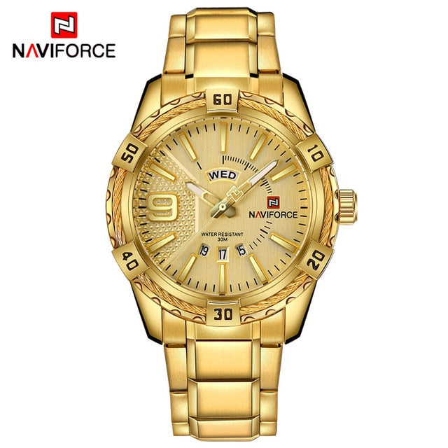Luxury Brand  Men's Gold Watches Men's Waterproof Stainless Steel Quartz Watch The Clothing Company Sydney